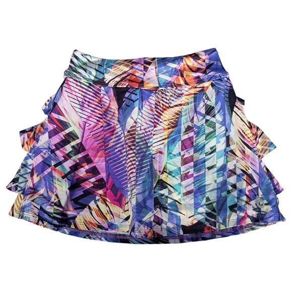 Dona Jo Skort S Womens Multicolor Short Polyamide All Seasons Abstract Pull On - Picture 1 of 5